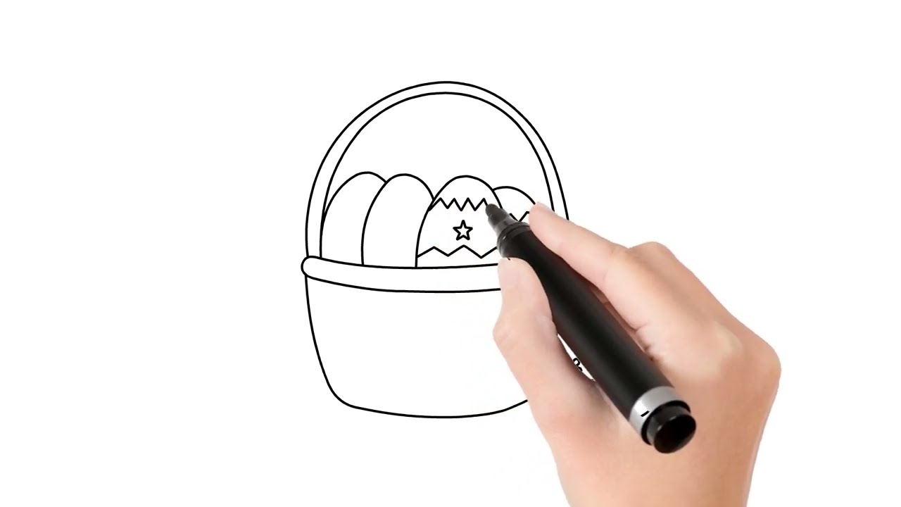 Как да нарисуваме кошничка с яйца * Hur man ritar en korg med äggо
