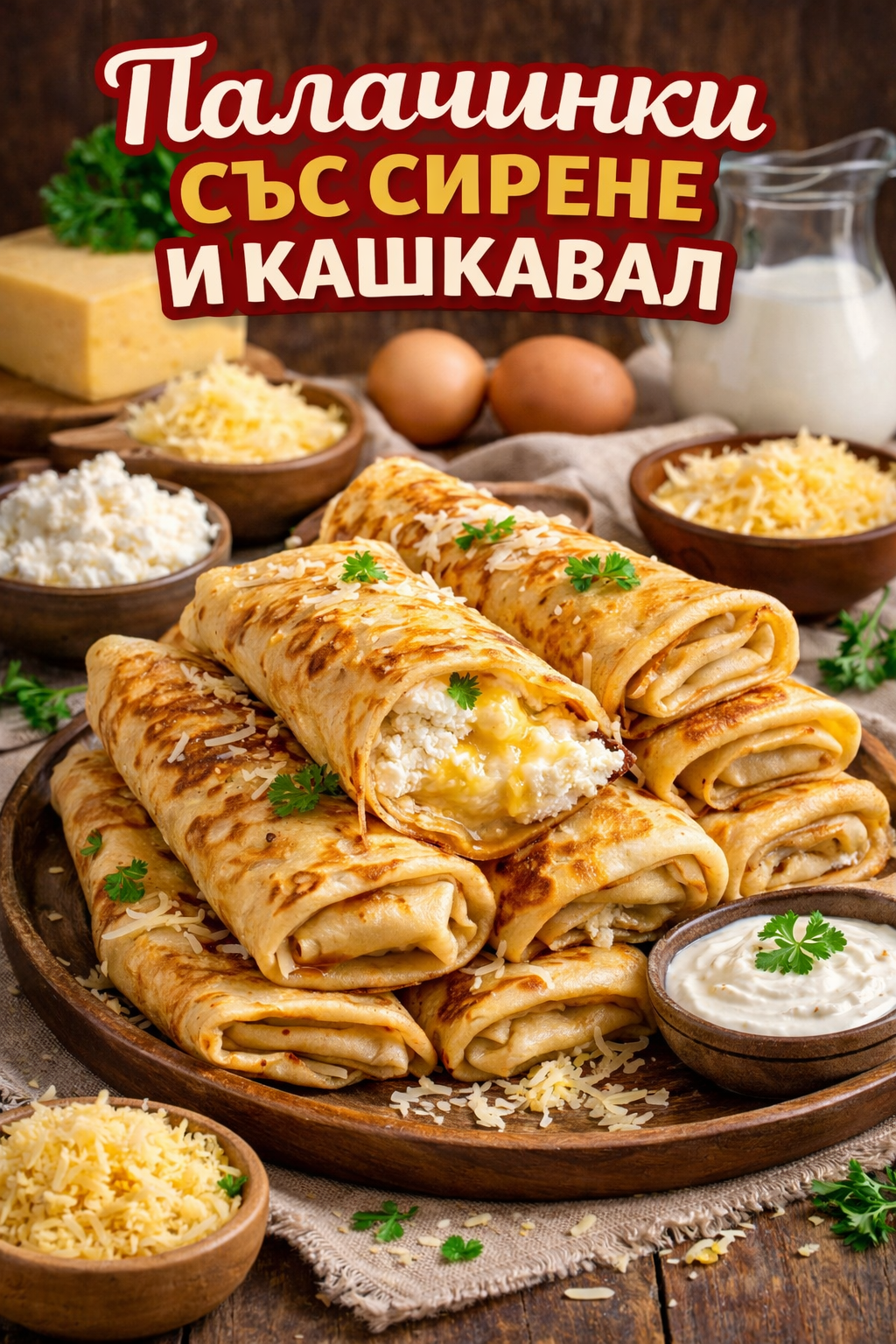 Палачинки със сирене и кашкавал – лесна и любима домашна класика