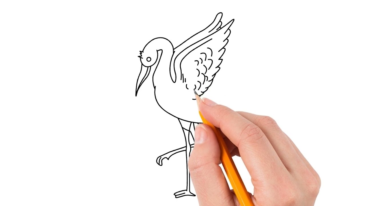 How to draw a stork easy * Как се рисува щъркел * Рисунка на щъркел