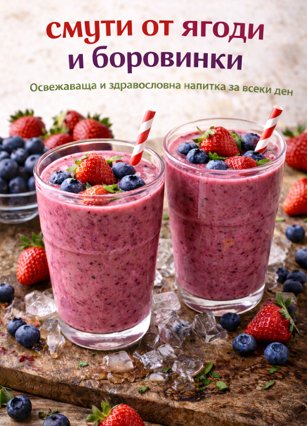 Смути от ягоди и боровинки